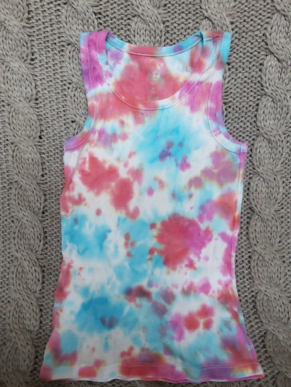 wonder nation Pink Tie-Dye Ribbed Tee